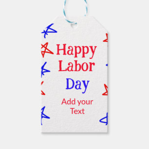 Etiquetas Para Regalos Feliz día del trabajo día de la estrella azul rojo
