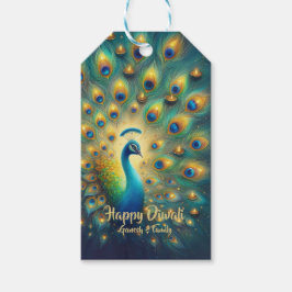 Etiquetas Para Regalos Feliz Diwali Peacock