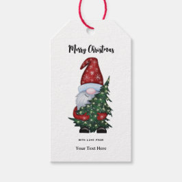 Etiquetas Para Regalos Feliz Gnome de Navidad con árbol de Navidad Purpur