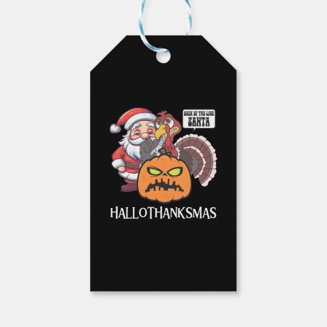 Etiquetas Para Regalos Feliz Hallothanksmas (Reverso)