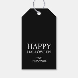 Etiquetas Para Regalos Feliz Halloween Minimalista Moderno Negro Personal