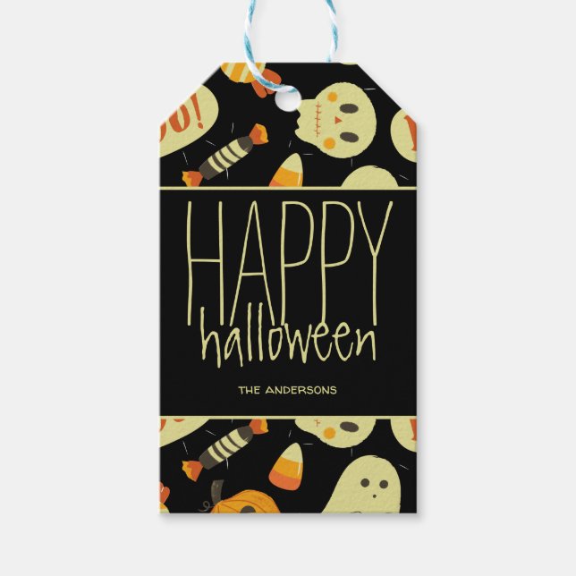 Etiquetas Para Regalos Feliz Halloween Personalizado (Anverso)