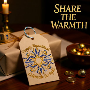 Etiquetas Para Regalos Feliz Hannukah- celebrar la luz