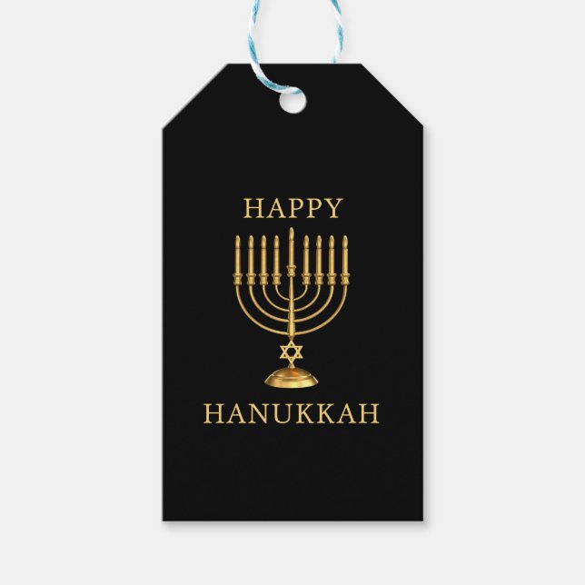 Etiquetas Para Regalos Feliz Hanukkah (Anverso)