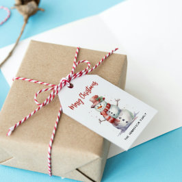 Etiquetas Para Regalos Feliz hombre de nieve Feliz Personalizado navideño