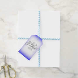 Etiquetas Para Regalos Feliz Janucá con fondo azul blanco de 2 tonos
