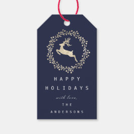 Etiquetas Para Regalos Feliz Navidad a los renos Champaigne
