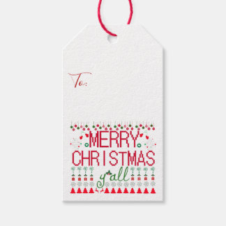 Etiquetas Para Regalos Feliz Navidad a todos diseño de suéter feo