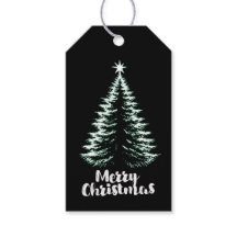 Feliz Navidad Árbol Chic Distressed Negro & Menta