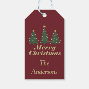 Etiquetas Para Regalos Feliz navidad árboles de vacaciones Personalizados