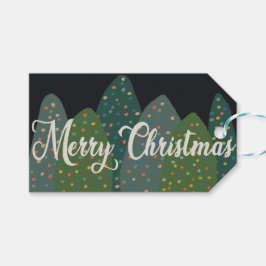 Etiquetas Para Regalos Feliz Navidad Árboles verdes