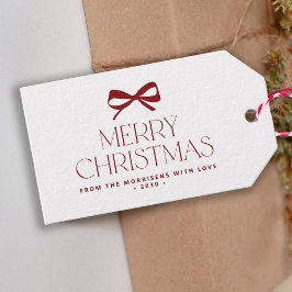 Etiquetas Para Regalos Feliz Navidad arco rojo moderno minimalista
