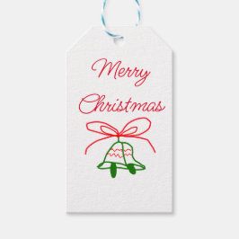 Etiquetas Para Regalos Feliz Navidad arcos rojos con campanas de jingle v
