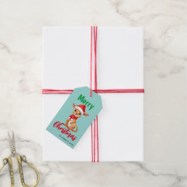Etiquetas Para Regalos Feliz Navidad Bebé Kangaroo Santa Scarf
