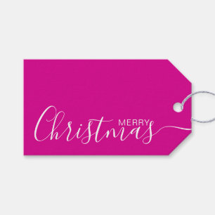 Etiquetas Para Regalos Feliz Navidad, blanco rosado, Minimalista