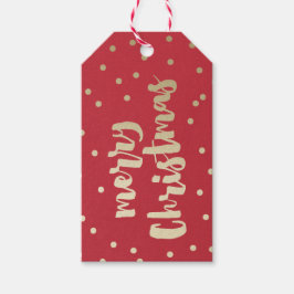 Etiquetas Para Regalos Feliz Navidad confeti dorado y rojo