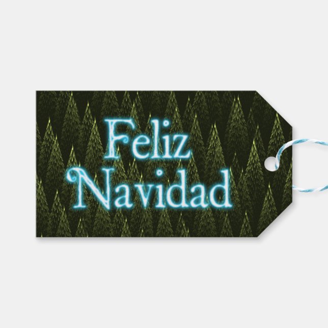 Etiquetas Para Regalos Feliz Navidad - Coníferas (Frente (Horizontal))