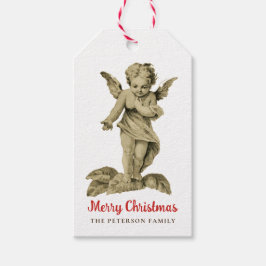 Etiquetas Para Regalos Feliz Navidad Cute Vintage Cherub Angel