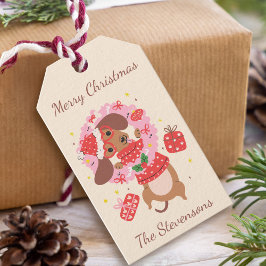Etiquetas Para Regalos Feliz Navidad Dachshund Fiesta