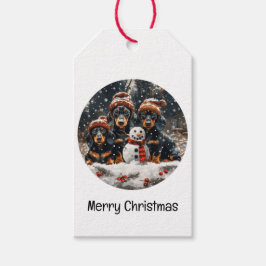 Etiquetas Para Regalos Feliz Navidad Dachshund Perros Snowman