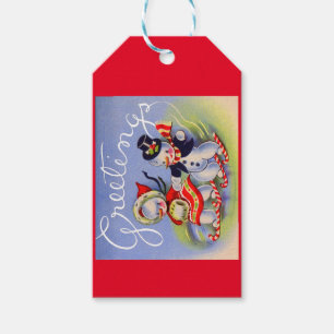 Etiquetas Para Regalos Feliz Navidad del Sr. y la Sra. Muñeco de Nieve