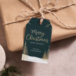 Etiquetas Para Regalos Feliz Navidad Dorado Festivo Caligráfico