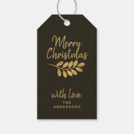 Etiquetas Para Regalos Feliz Navidad Elegante fiesta marrón personalizada