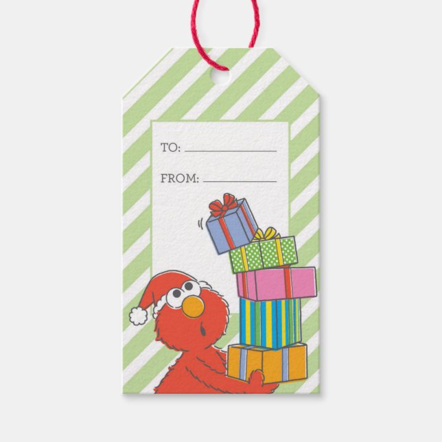 Etiquetas Para Regalos Feliz Navidad Elmo (Anverso)