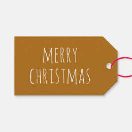 Etiquetas Para Regalos Feliz Navidad Encantador | Fiesta Navideña Marrón 