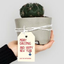 Feliz Navidad Feliz Año Nuevo Escritura Roja Mínim