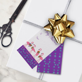 Etiquetas Para Regalos Feliz Navidad Flamingos Estrellas del Mar