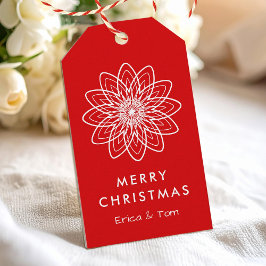 Etiquetas Para Regalos Feliz Navidad floral minimalista moderna