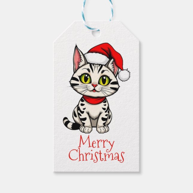Etiquetas Para Regalos Feliz Navidad Gatito (Anverso)