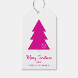 Etiquetas Para Regalos Feliz Navidad Hot Pink Christmas Tree