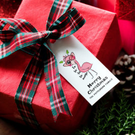 Etiquetas Para Regalos Feliz Navidad lindo Girona rosa Flamingo moderno