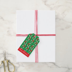 Etiquetas Para Regalos Feliz Navidad lindo Mono Santa Hat Patrón