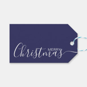 Etiquetas Para Regalos Feliz Navidad Marina Azul Blanco Minimalista