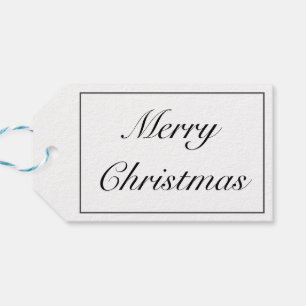 Etiquetas Para Regalos Feliz Navidad Minimalista blanco moderno negro