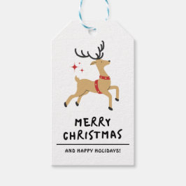 Etiquetas Para Regalos Feliz Navidad Minimalista en blanco y negro