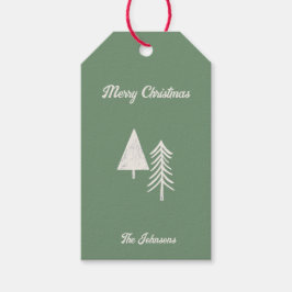 Etiquetas Para Regalos Feliz Navidad Mínimo Árbol de Navidad Azul