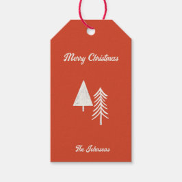 Etiquetas Para Regalos Feliz Navidad Mínimo Árbol de Navidad Rojo