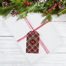 Etiquetas Para Regalos Feliz Navidad Monograma Red Plaid Navidades