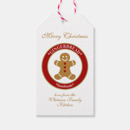 Etiquetas Para Regalos Feliz Navidad Pan de Jengibre Blanco