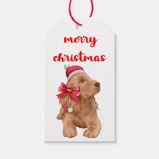 Etiquetas Para Regalos Feliz Navidad Perrito (Anverso)