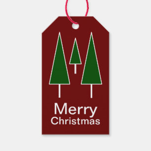Etiquetas Para Regalos Feliz Navidad Pinos Árboles Resumen Regalo Verde R