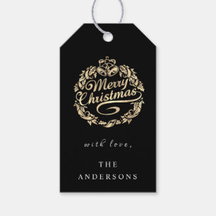 Etiquetas Para Regalos Feliz Navidad Por Nombrar A Wreath Royal Bells Neg