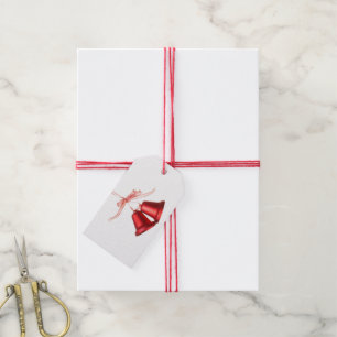 Etiquetas Para Regalos Feliz navidad Red Bell decoración con texto