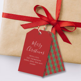 Etiquetas Para Regalos Feliz Navidad Rojo Verde Verde Clásico Fiesta
