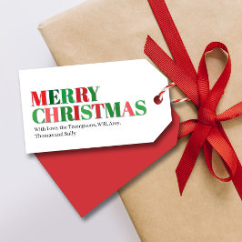 Etiquetas Para Regalos Feliz Navidad Rojo y Verde Personalizado