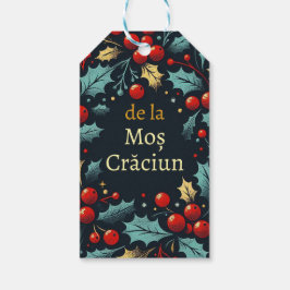 Etiquetas Para Regalos Feliz Navidad - Rumano - Corona de Papá Noel